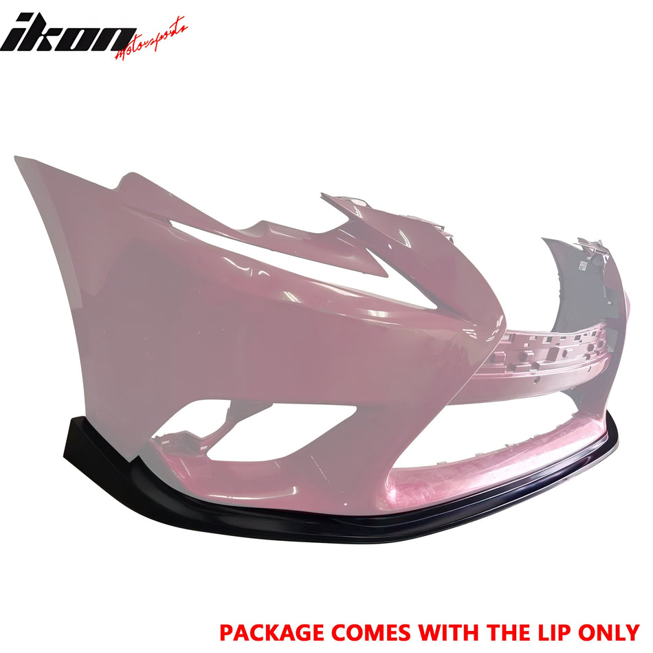 IKON MOTORSPORTS Front Bumper Lip, Compatible with 2014-2016 Lexus IS Base, S-K Style Unpainted Black PU Polyurethane Air Dam Chin Spoiler Protector Splitter