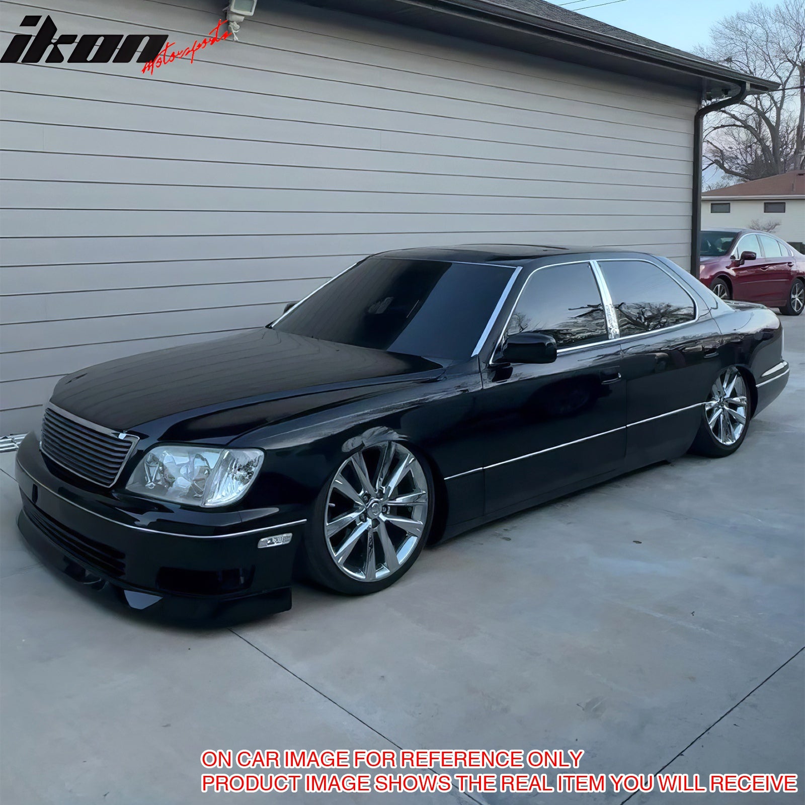 Front Bumper Lip Compatible With 1998-2000 LEXUS LS400, Vip Style PU Front Lip Spoiler Splitter by IKON MOTORSPORTS, 1999