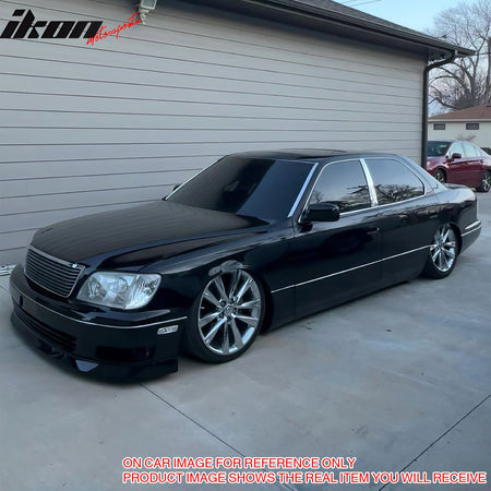 Front Bumper Lip Compatible With 1998-2000 LEXUS LS400, Vip Style PU Front Lip Spoiler Splitter by IKON MOTORSPORTS, 1999