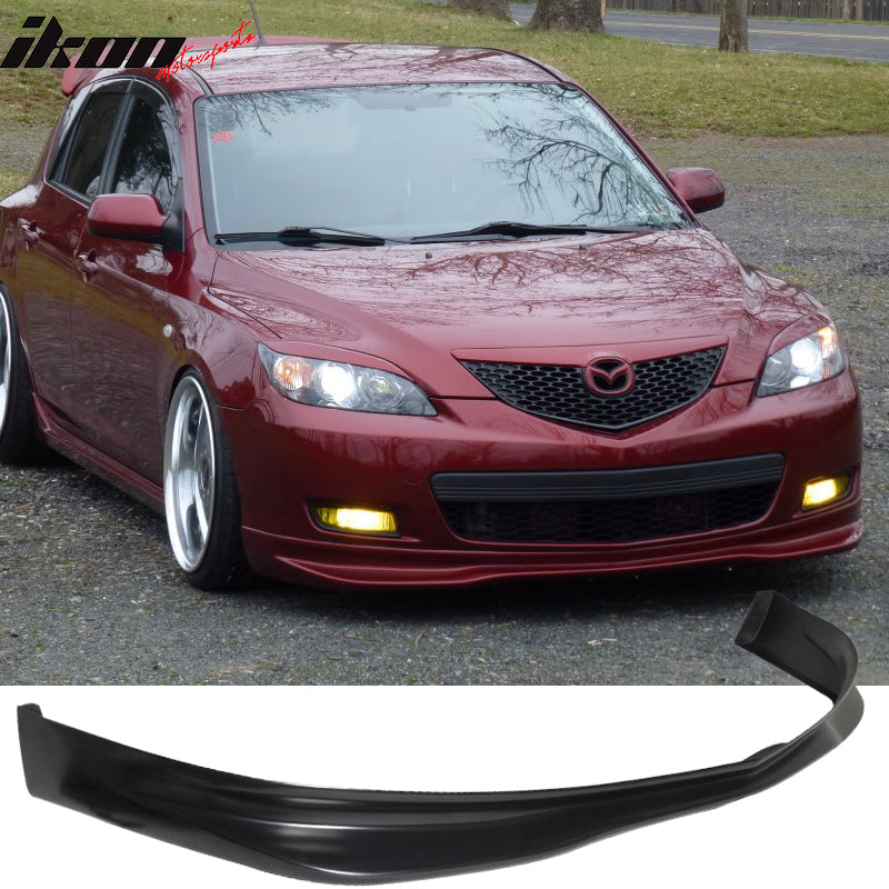 2007-2009 Mazda 3 MS Style Unpainted Black Front Bumper Lip Spoiler PU