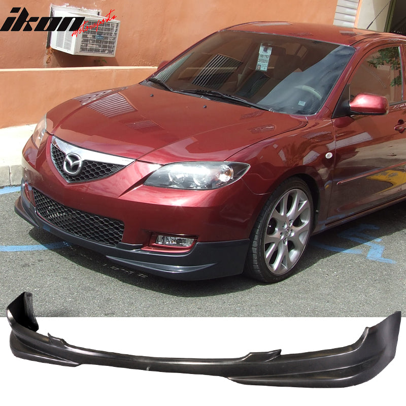 2007-2009 Mazda 3 N1 Style Unpainted Black Front Bumper Lip PU