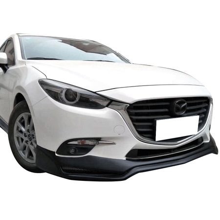IKON MOTORSPORTS, Front Bumper Lip Compatible With 2017 Mazda 3, V3 Style PP Painted Air Dam Chin Diffuser Lip Spoiler