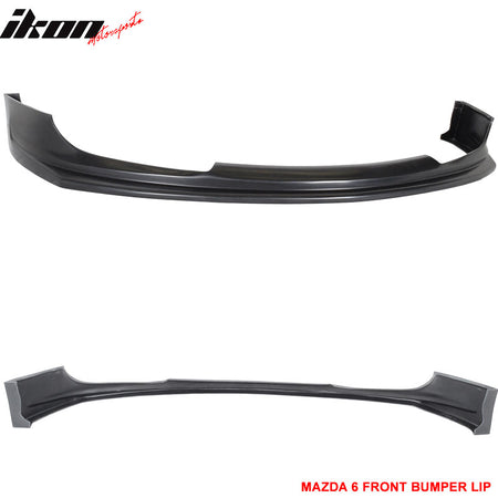 Fits 03-05 Mazda 6 JDM Sport Style Unpainted Black Front Bumper Lip Spoiler PU