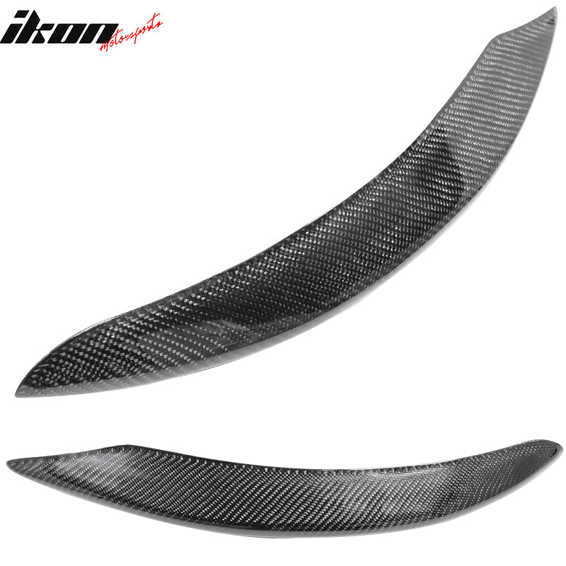 IKON MOTORSPORTS, Front Splitters Compatible With 2013-2016 Mercedes-Benz W117 CLA Class Sedan , Matte Carbon Fiber Piecha Style Front Bumper Lip Chin Spoiler Wing 2PC, 2014 2015