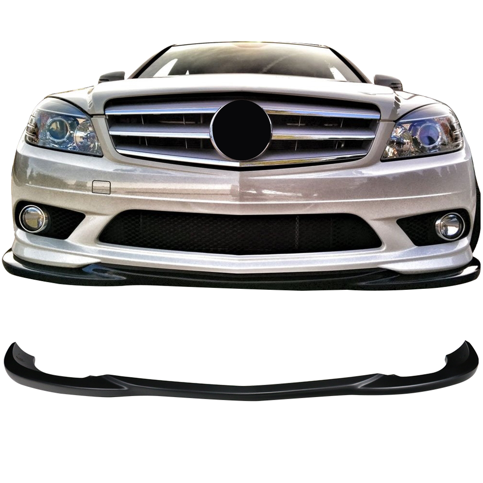 Front Bumper Lip Compatible With 2008-2011 Mercedes Benz W204 C-Class, GH Style ABS Air Dam by IKON MOTORSPORTS