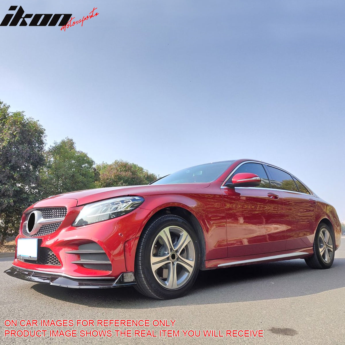 For 19-22 Benz C-Class C43 AMG C300 BR Style Front Bumper Lip Carbon Fiber Print