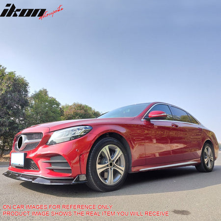 For 19-22 Benz C-Class C43 AMG C300 BR Style Front Bumper Lip Carbon Fiber Print
