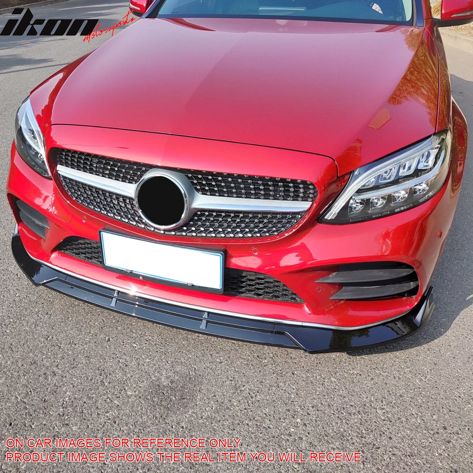 For 19-22 Benz C-Class C43 AMG C300 BR Style Front Bumper Lip Carbon Fiber Print