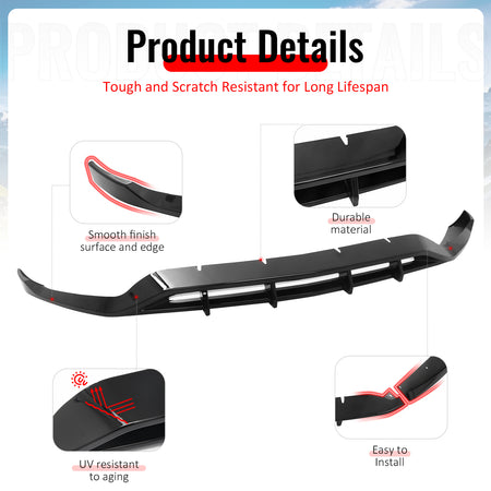 Fits 20-23 Benz X253 C253 GLC43 AMG Performance Style Front Lip Gloss Black ABS