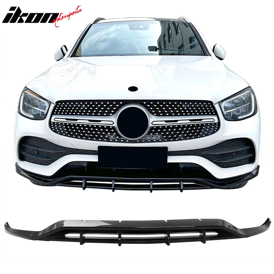 2020-2023 Benz X253 C253 GLC43 AMG Performance Style Front Bumper Lip Gloss Black ABS 3PCS
