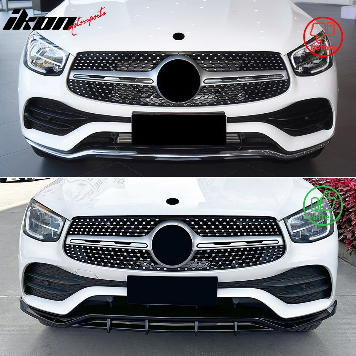 Fits 20-23 Benz X253 C253 GLC43 AMG Performance Style Front Lip Gloss Black ABS