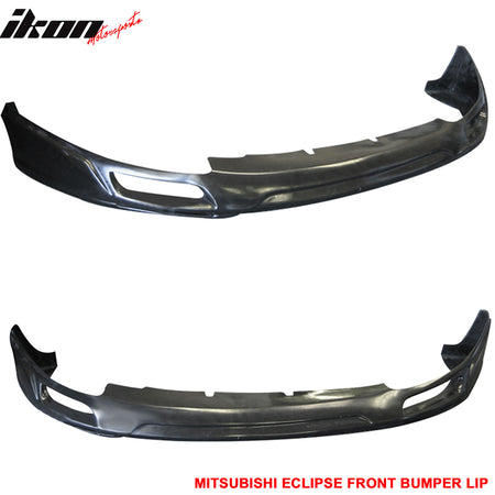 Front Bumper Lip Compatible With 1995-1996 MITSUBISHI ECLIPSE, JDM sport Style PU(PU) Black Front Lip Spoiler Splitter by IKON MOTORSPORTS