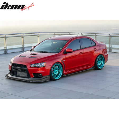 Fits 08-15 Mitsubishi Lancer Evolution Vortex Style Front Bumper Lip PU 3PCS