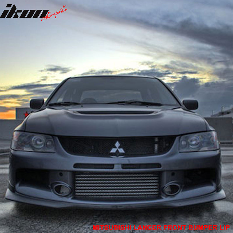 Compatible With 2006-2007 Mitsubishi Lancer Evo 9 IX J Front Bumper Lip Black