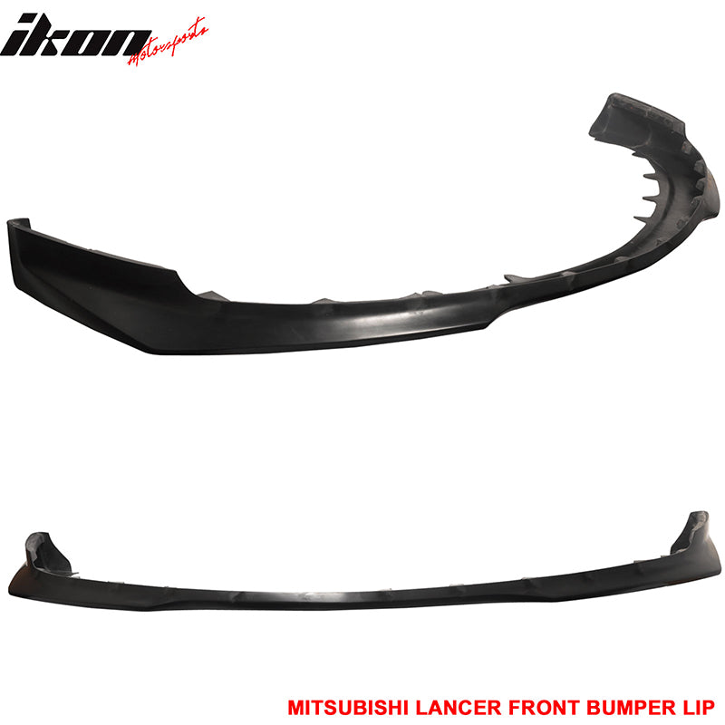 Fit 06-07 Mitsubishi Lancer EVO 9 IX J Style Front Bumper Lip Unpainted Black PU