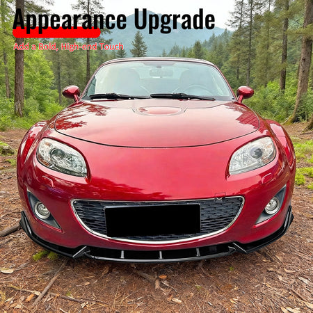 Fits 09-12 Mazda MX-5 Miata Gloss Black Front Bumper Lip IKON Style Spoiler 3PCS