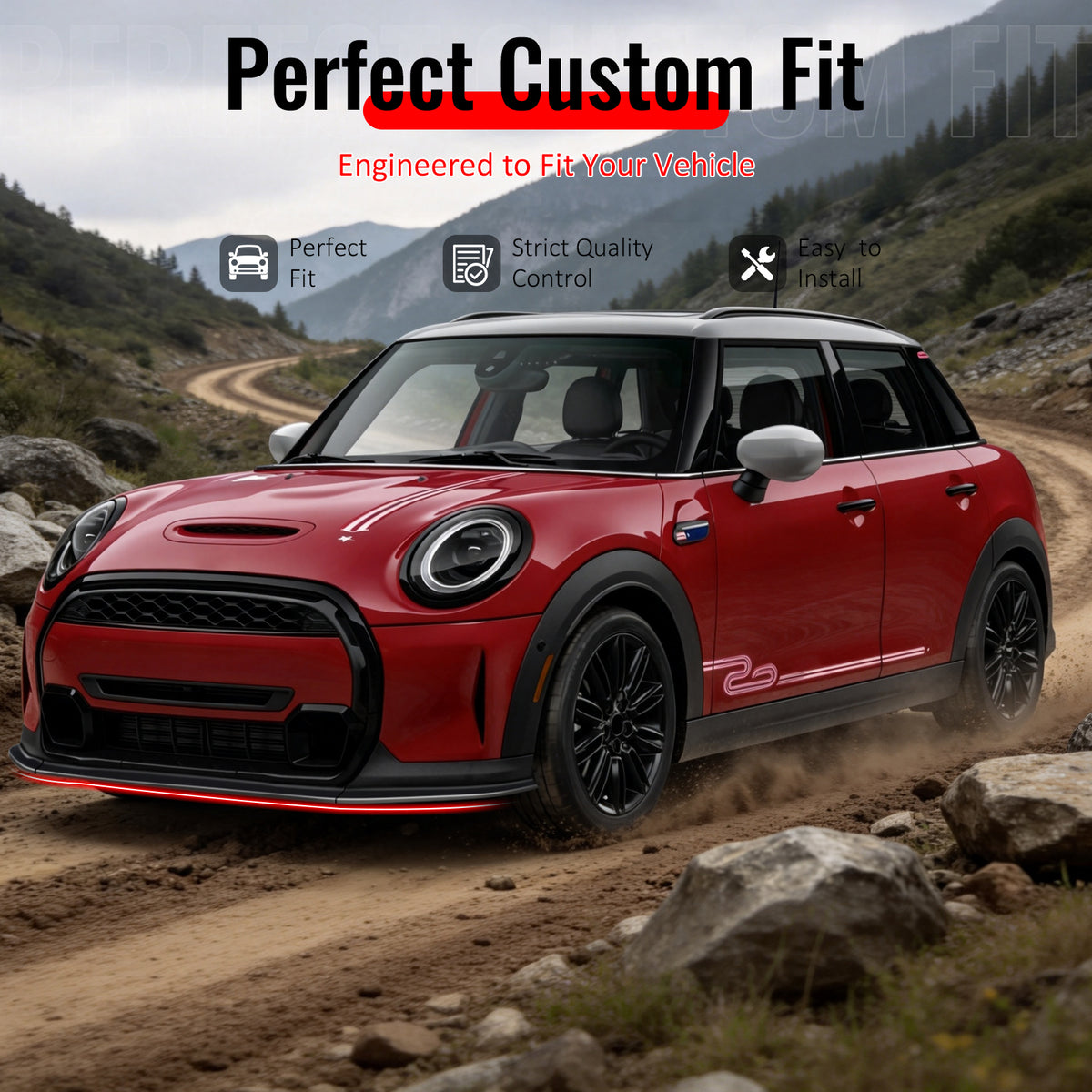 Fit 2022-2024 Mini Cooper F55 F56 Hardtop Hatchback Front Bumper Lip
