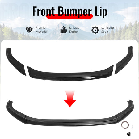 Fits 22-24 Mini Cooper F55 F56 Hatchback MX Style Front Bumper Lip Gloss Black