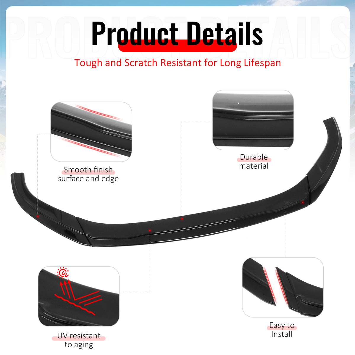 Fits 22-24 Mini Cooper F55 F56 Hatchback MX Style Front Bumper Lip Gloss Black
