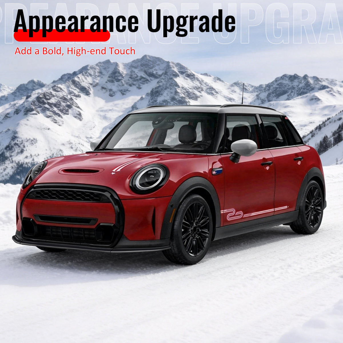Fits 22-24 Mini Cooper F55 F56 Hatchback MX Style Front Bumper Lip Gloss Black