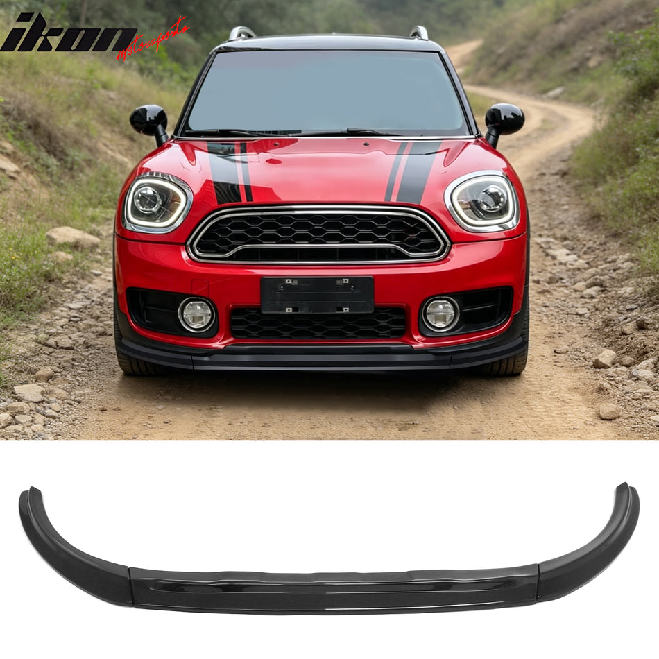 2017-2020 Mini F60 Cooper Countryman S/S ALL4/S E ALL4 3PCS Front Lower Bumper Lip Air Dam Chin Spoiler Splitter MX Style Painted Gloss Black ABS