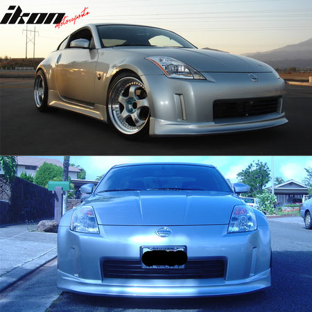 Fits 03-05 Nissan Fairlady Z33 350Z V Style Front Bumper Lip Spoiler - PU