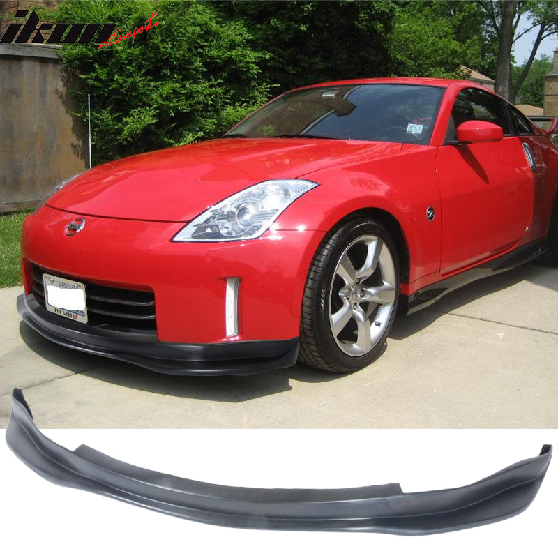 2006-2009 Nissan 350Z GT Style Unpainted Black Front Bumper Lip PU