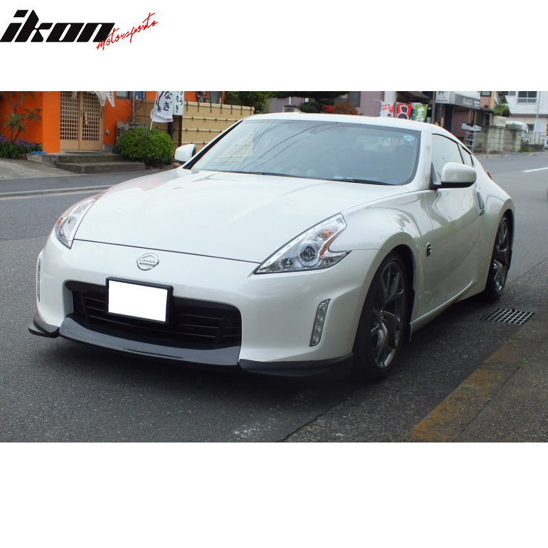 IKON MOTORSPORTS, Front Bumper Lip Compatible With 2013-2017 Nissan 370Z, TK Style Painted PP Front Lip Finisher Under Chin Spoiler Add On, 2014 2015 2016