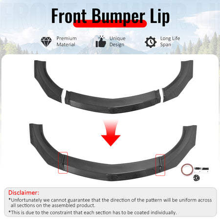 Fits 23-26 Nissan Z IKON Style Front Bumper Lip Chin Spoiler Carbon Fiber Print