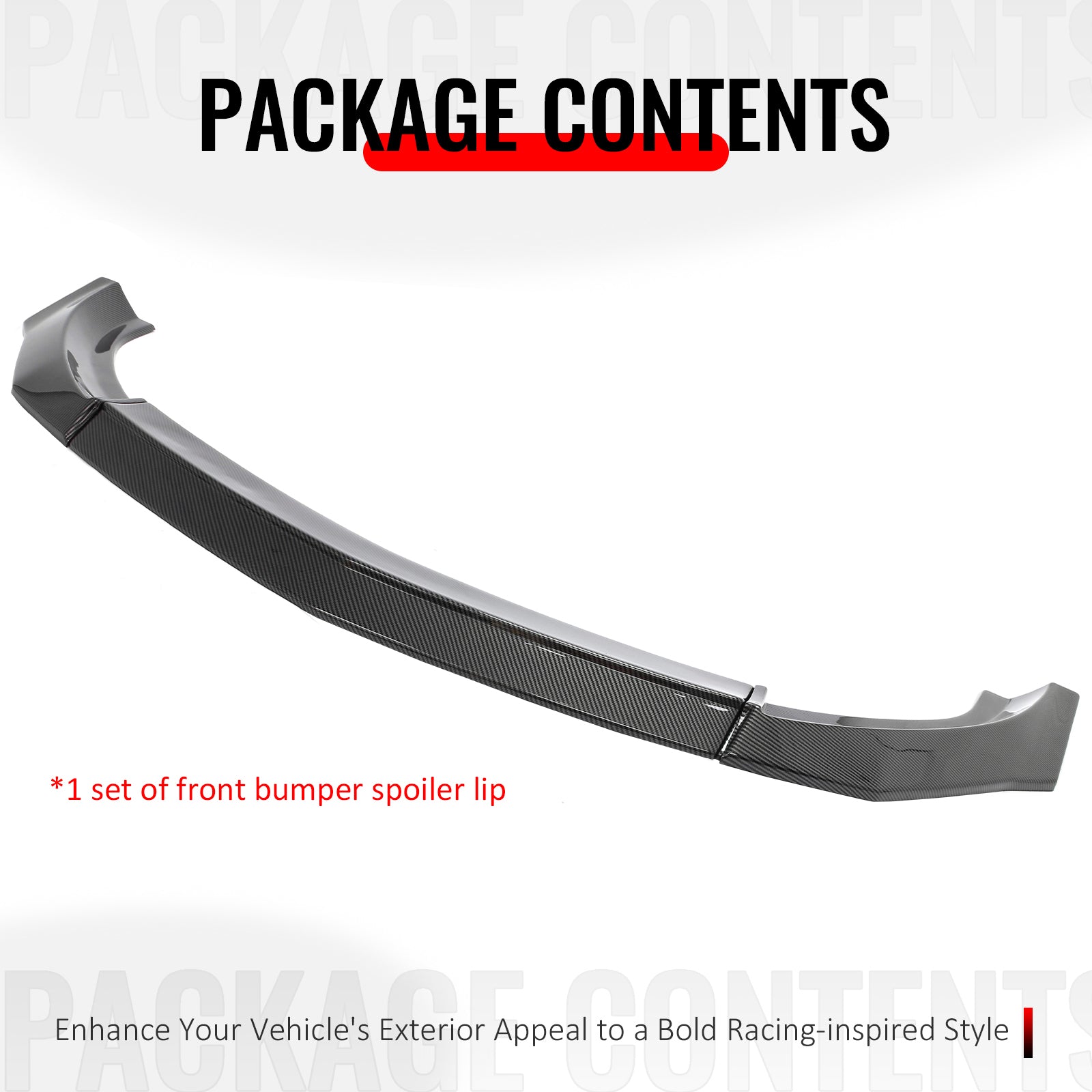 Fits 23-26 Nissan Z IKON Style Front Bumper Lip Chin Spoiler Carbon Fiber Print