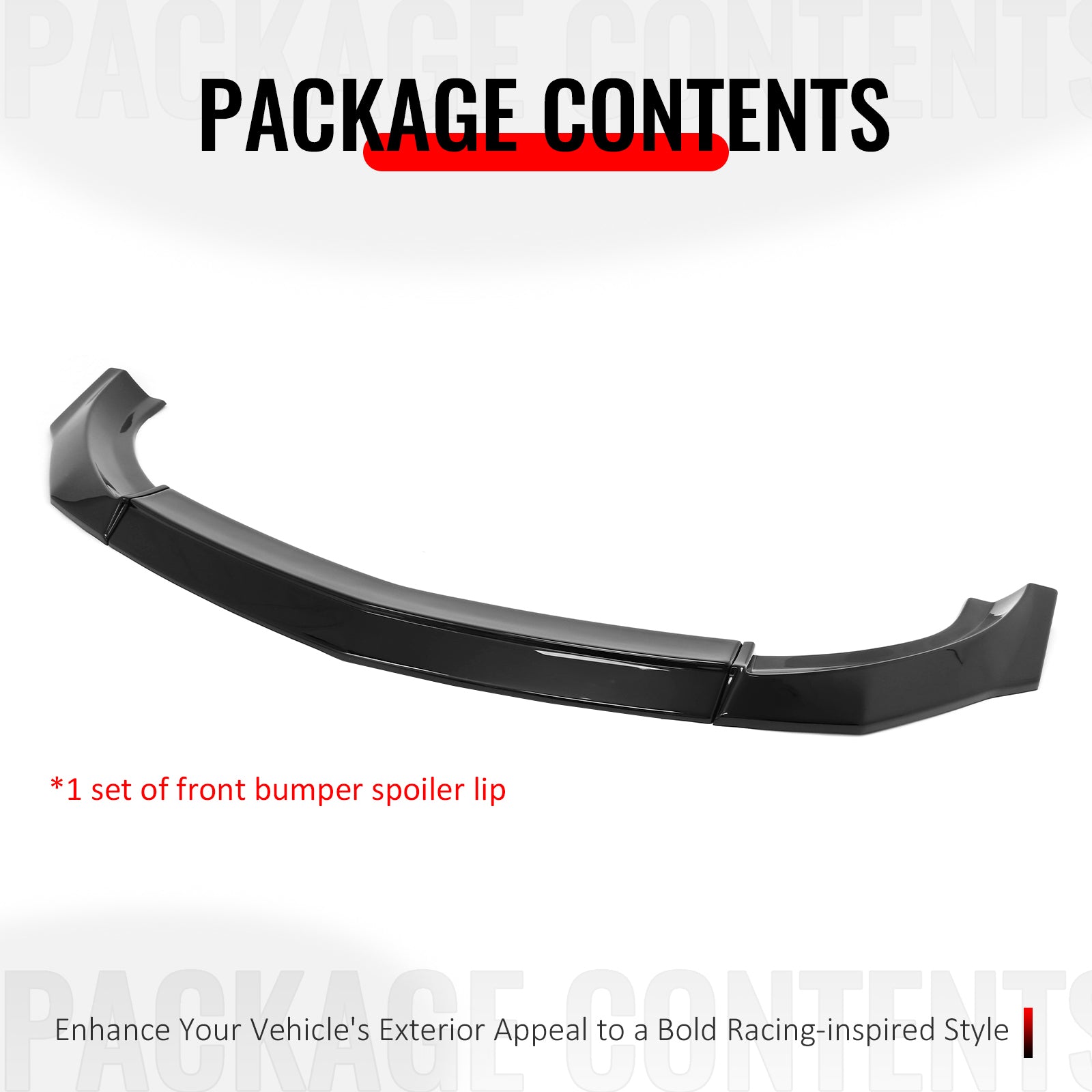 For 23-26 Nissan Z 400Z IKON Style Front Bumper Lip Chin Spoiler Gloss Black ABS