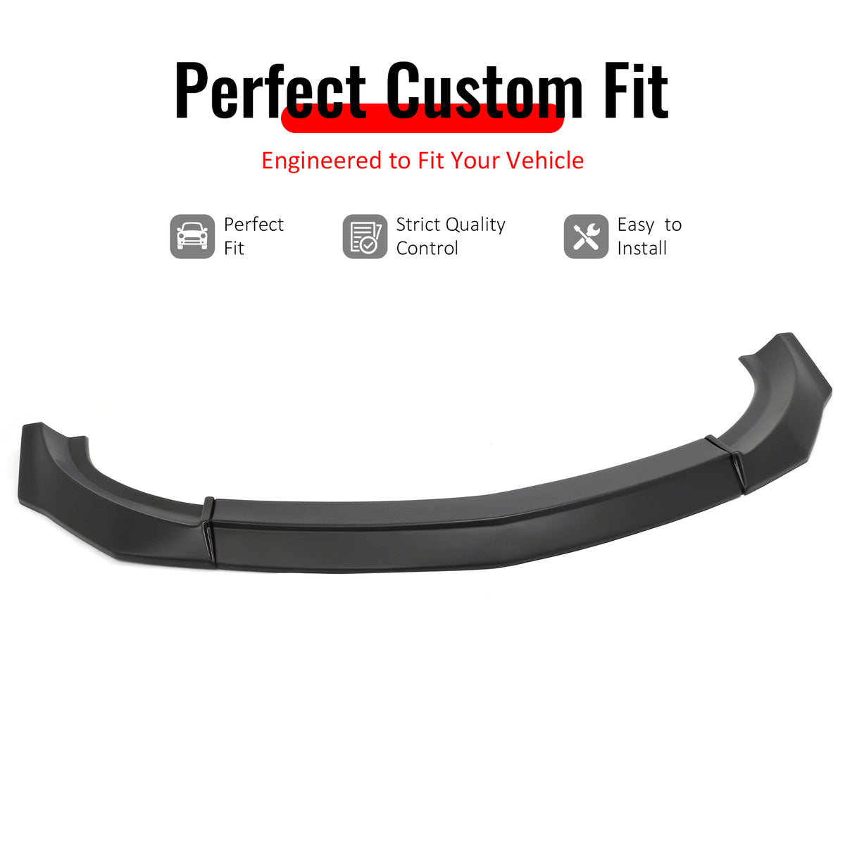 IKON MOTORSPORTS Front Bumper Lip, Compatible with 2023-2026 Nissan Z (400Z), IKON Style Matte Black ABS Plastic Add-on Air Dam Chin Spoiler Protector Splitter 3PCS