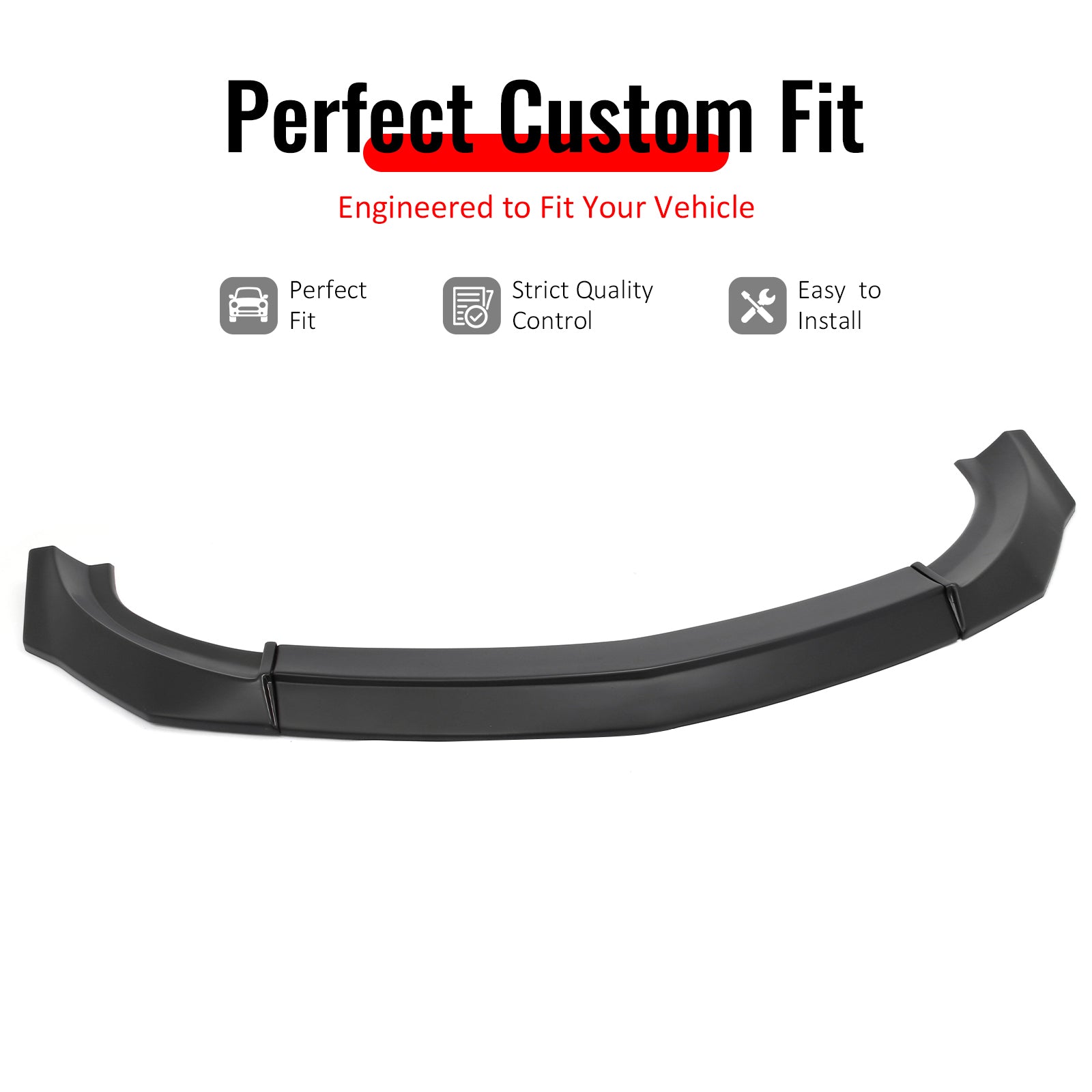 IKON MOTORSPORTS Front Bumper Lip, Compatible with 2023-2026 Nissan Z (400Z), IKON Style Matte Black ABS Plastic Add-on Air Dam Chin Spoiler Protector Splitter 3PCS