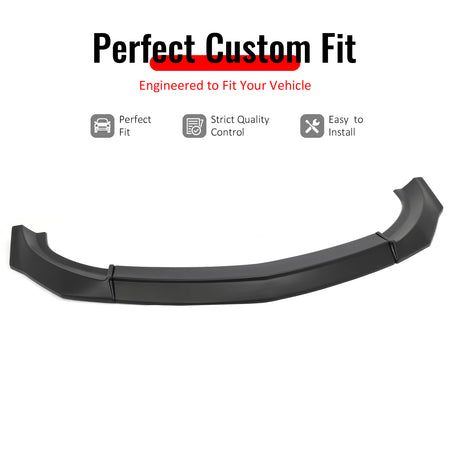 IKON MOTORSPORTS Front Bumper Lip, Compatible with 2023-2026 Nissan Z (400Z), IKON Style Matte Black ABS Plastic Add-on Air Dam Chin Spoiler Protector Splitter 3PCS