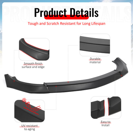 For 23-26 Nissan Z 400Z IKON Style Front Bumper Lip Chin Spoiler Matte Black ABS