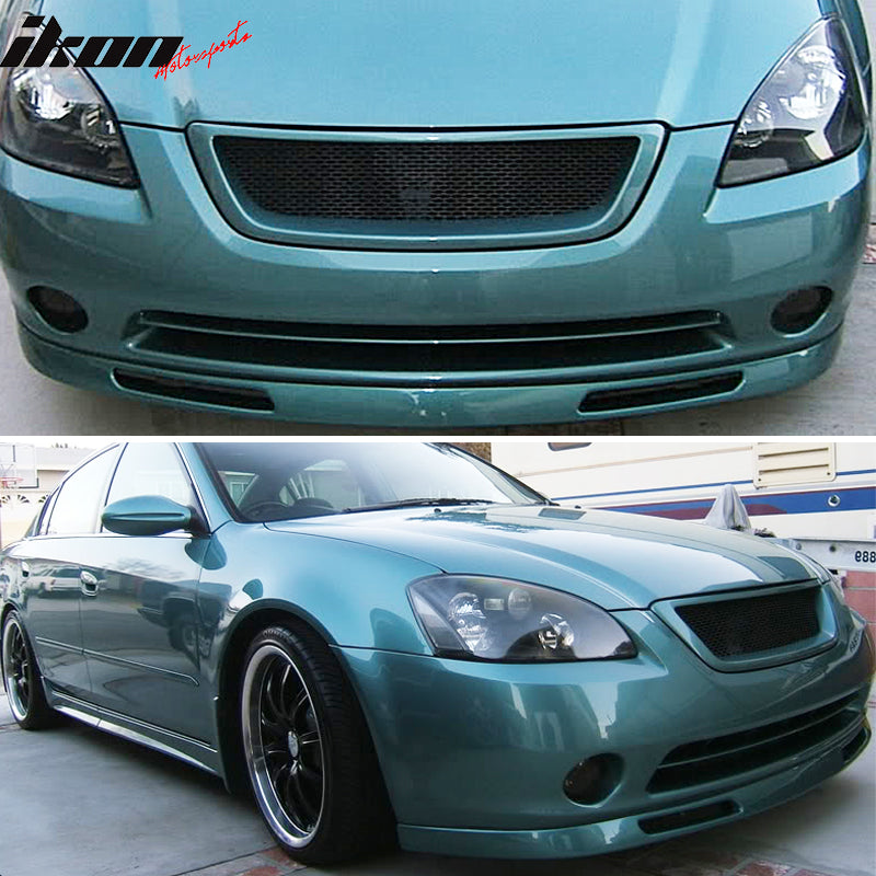 Front Bumper Lip Compatible With 2002-2004 Nissan Altima, N1 Style Black PU Front Lip Finisher Under Chin Spoiler Add On by IKON MOTORSPORTS, 2003