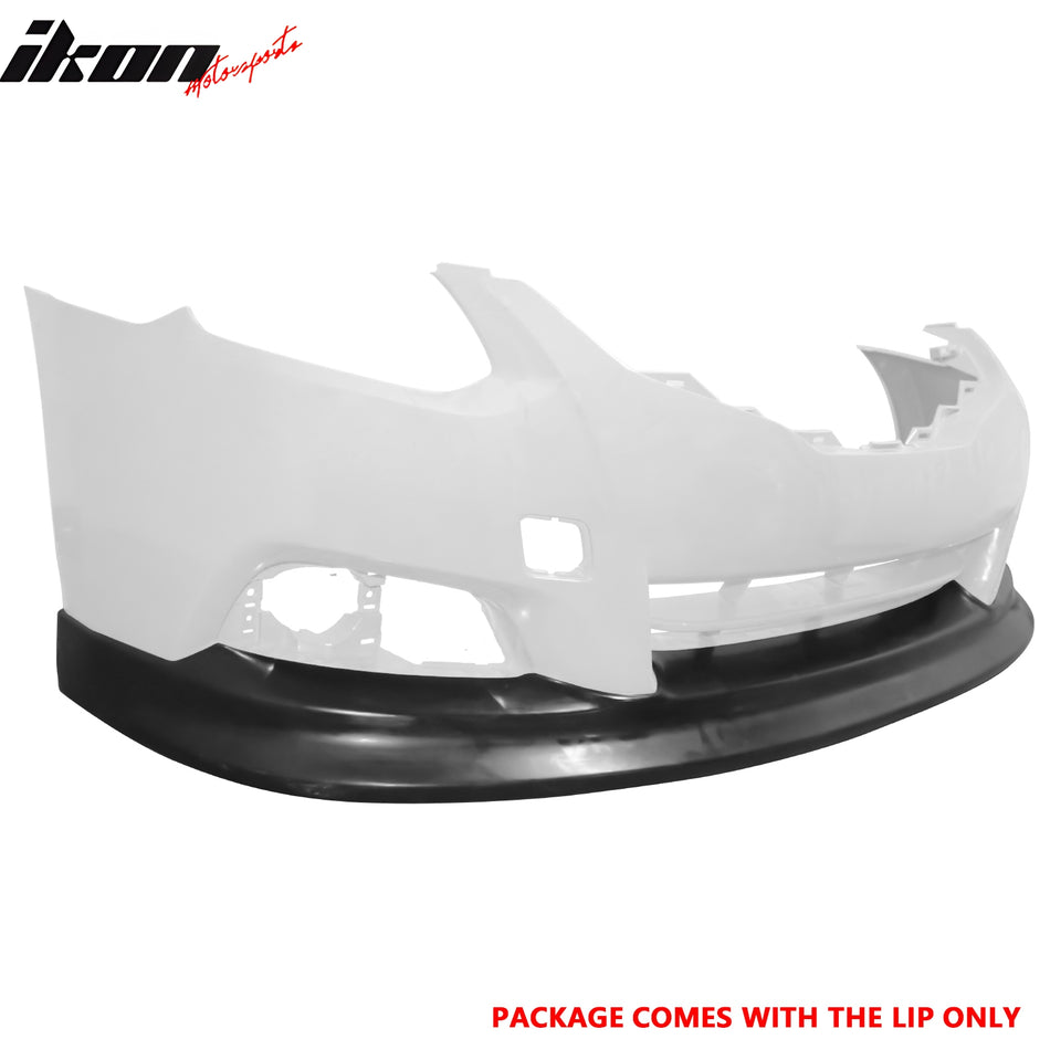 IKON MOTORSPORTS Front Bumper Lip, Compatible with 2010-2013 Nissan Altima Coupe 2-Door, V Style Unpainted Black PU Air Dam Chin Spoiler Protector Splitter 1PC