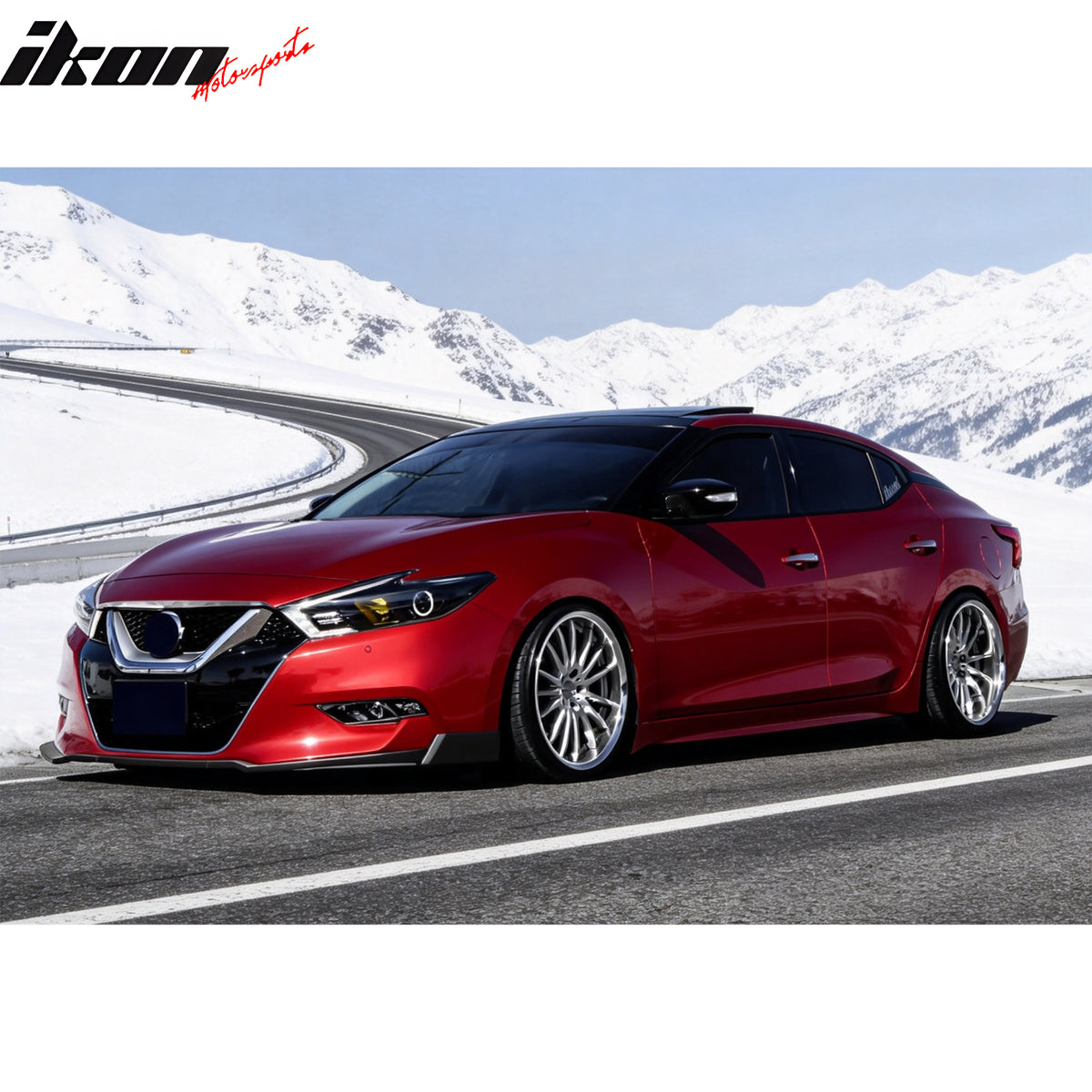 Fits 16-18 Nissan Maxima Front Bumper Lip Spoiler Splitter PU Unpainted 3PCS