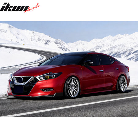 Fits 16-18 Nissan Maxima Front Bumper Lip Spoiler Splitter PU Unpainted 3PCS