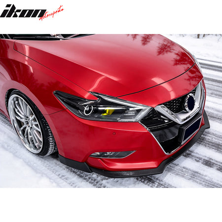 Fits 16-18 Nissan Maxima Front Bumper Lip Spoiler Splitter PU Unpainted 3PCS