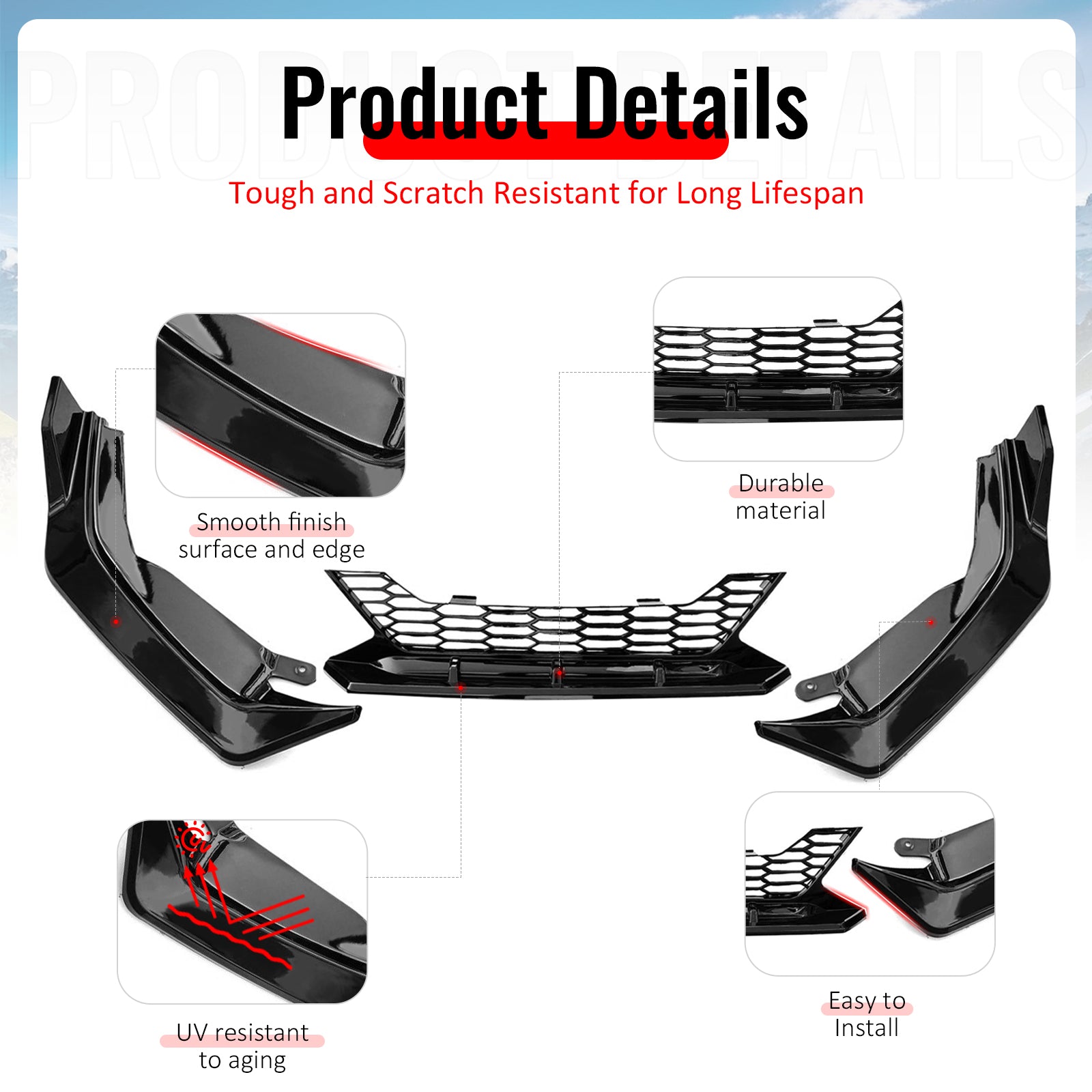 For 20-23 Nissan Sentra B18 Skyline Front Bumper Lip Chin Spoiler Gloss Black PP