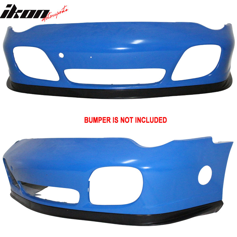 Front Bumper Lip Compatible With 2001-2005 Porsche 996 911, Factory Style Black PU Front Lip Finisher Under Chin Spoiler Add On by IKON MOTORSPORTS, 2002 20032004