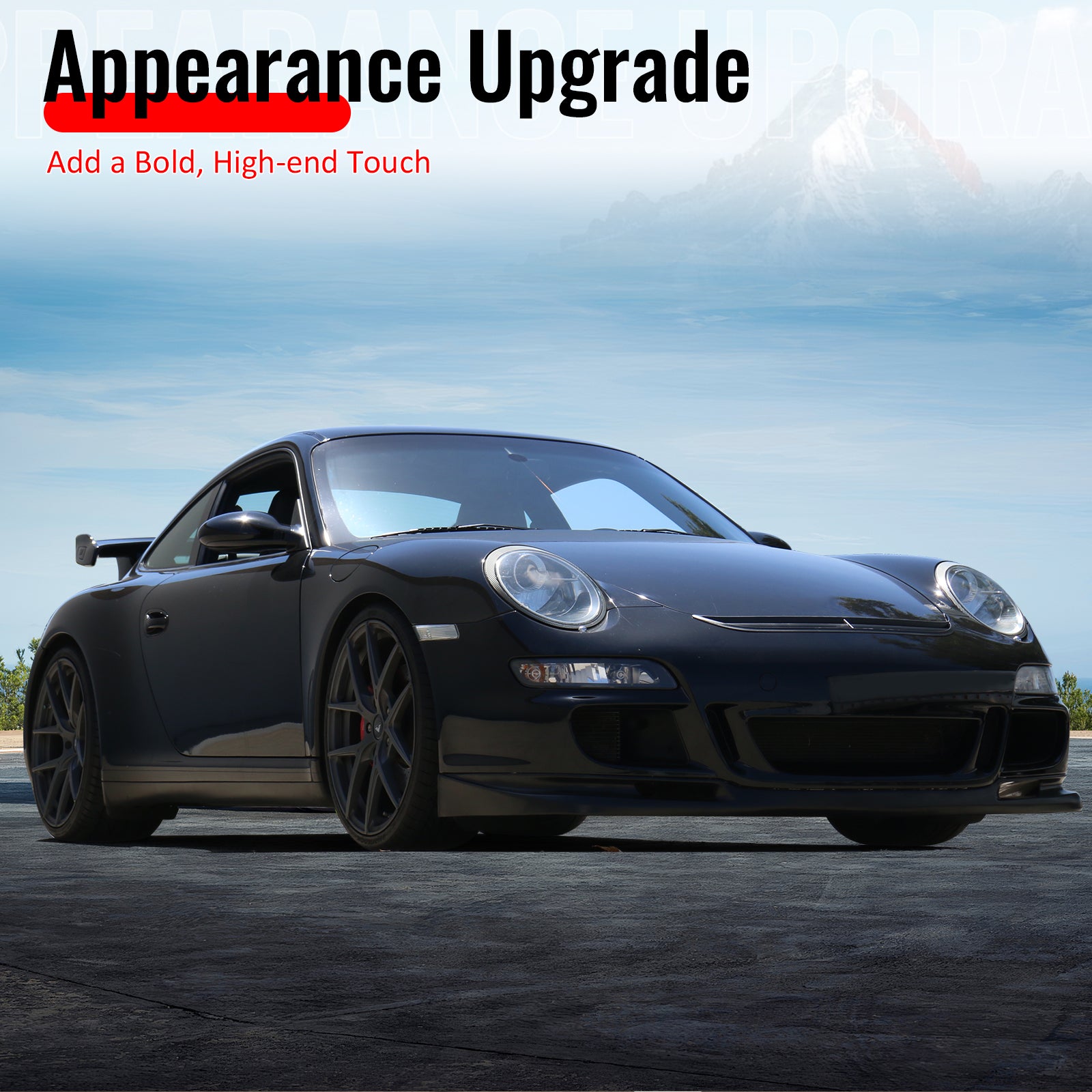 Fits 05-08 Porsche 997 911 GT3 Style Front Bumper Lip Spoiler Kit PU Unpainted