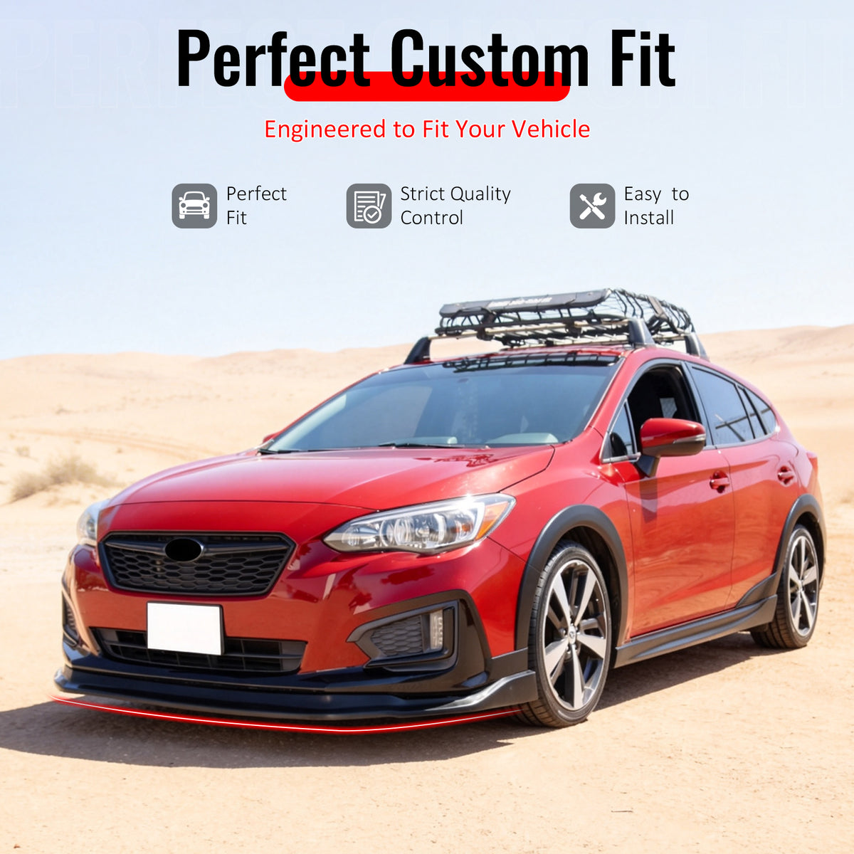 Fits 17-19 Subaru Impreza CS Style Front Bumper Lip Chin Spoiler Unpainted PU