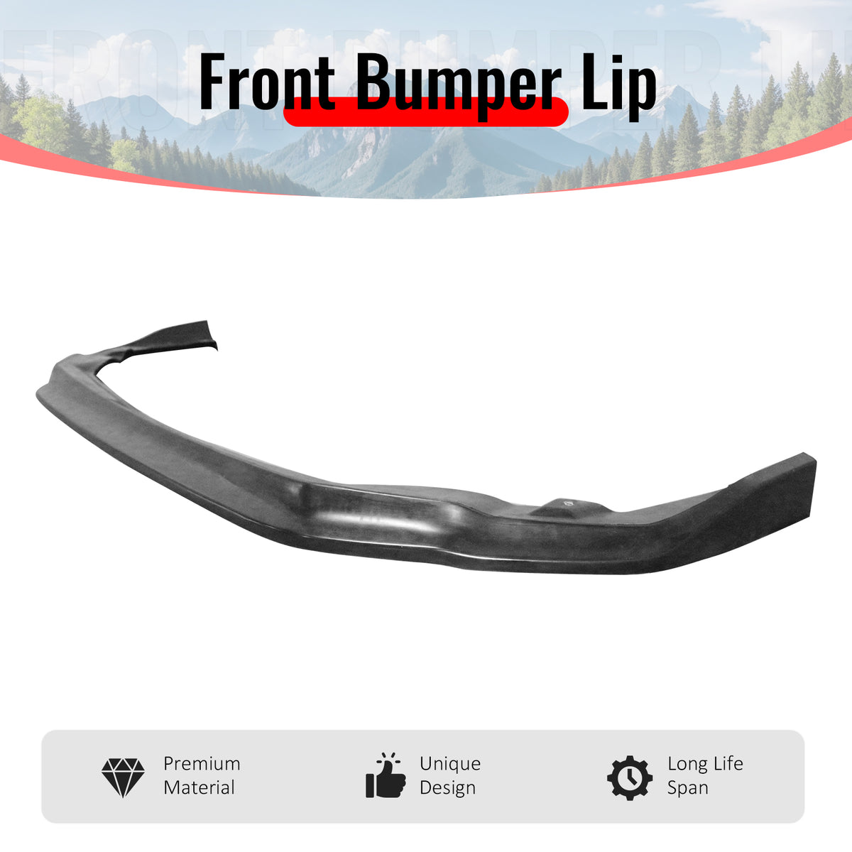 Fits 17-19 Subaru Impreza CS Style Front Bumper Lip Chin Spoiler Unpainted PU