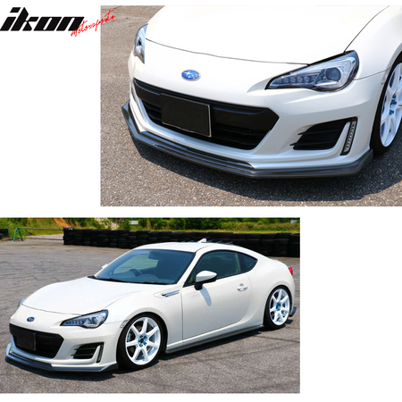 Front Bumper Lip Compatible With 2017-2020 Subaru BRZ, CS Style PU Black Front Lip Spoiler Splitter Add On Extension Body Kit by IKON MOTORSPORTS