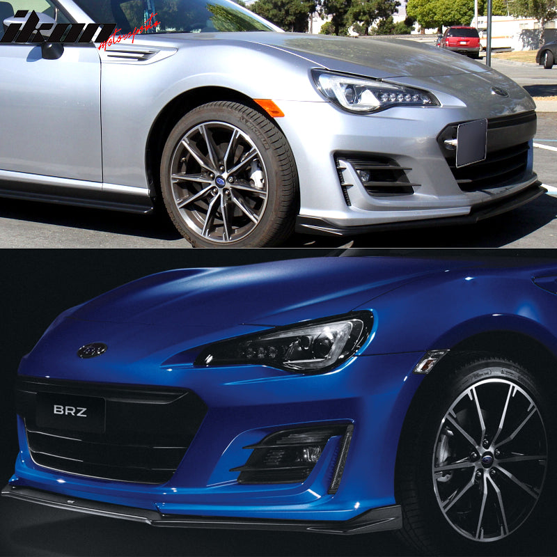 Front Bumper Lip Compatible With 2017-2020 Subaru BRZ, STI Style PU Black Front Lip Spoiler Splitter by IKON MOTORSPORTS