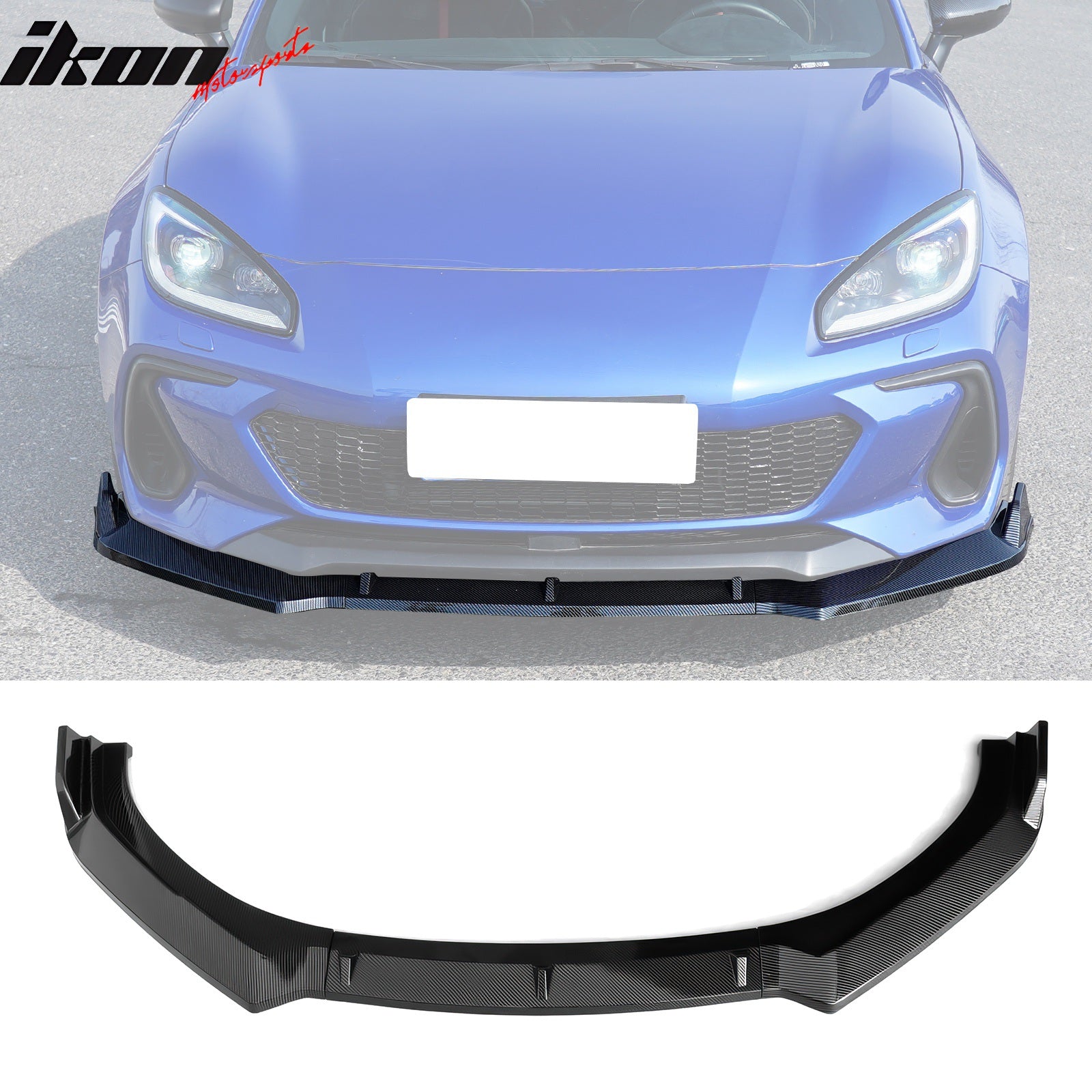 IKON MOTORSPORTS Front Bumper Lip, Compatible with 2022-2024 Subaru BRZ ...