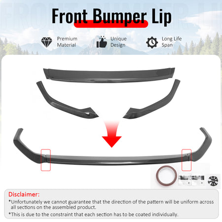 Fits 23-25 Subaru Solterra ST Front Bumper Lip Chin Spoiler Carbon Fiber Print