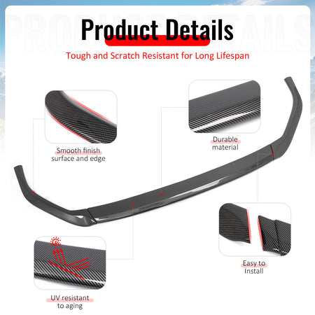 Fits 23-25 Subaru Solterra ST Front Bumper Lip Chin Spoiler Carbon Fiber Print